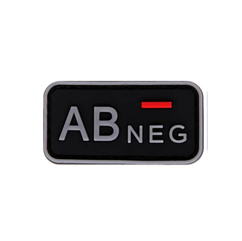 Blood Type Patch (A+, B+, AB+, O+, A-, B-, AB-, O-) Black / Gray