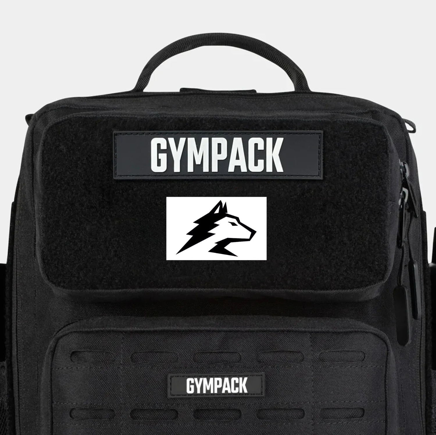 White Gympack Wolf Patch
