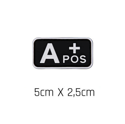 Blood Type Patch (A+, B+, AB+, O+, A-, B-, AB-, O-) Black
