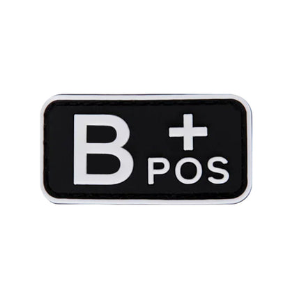 Blood Type Patch (A+, B+, AB+, O+, A-, B-, AB-, O-) Black