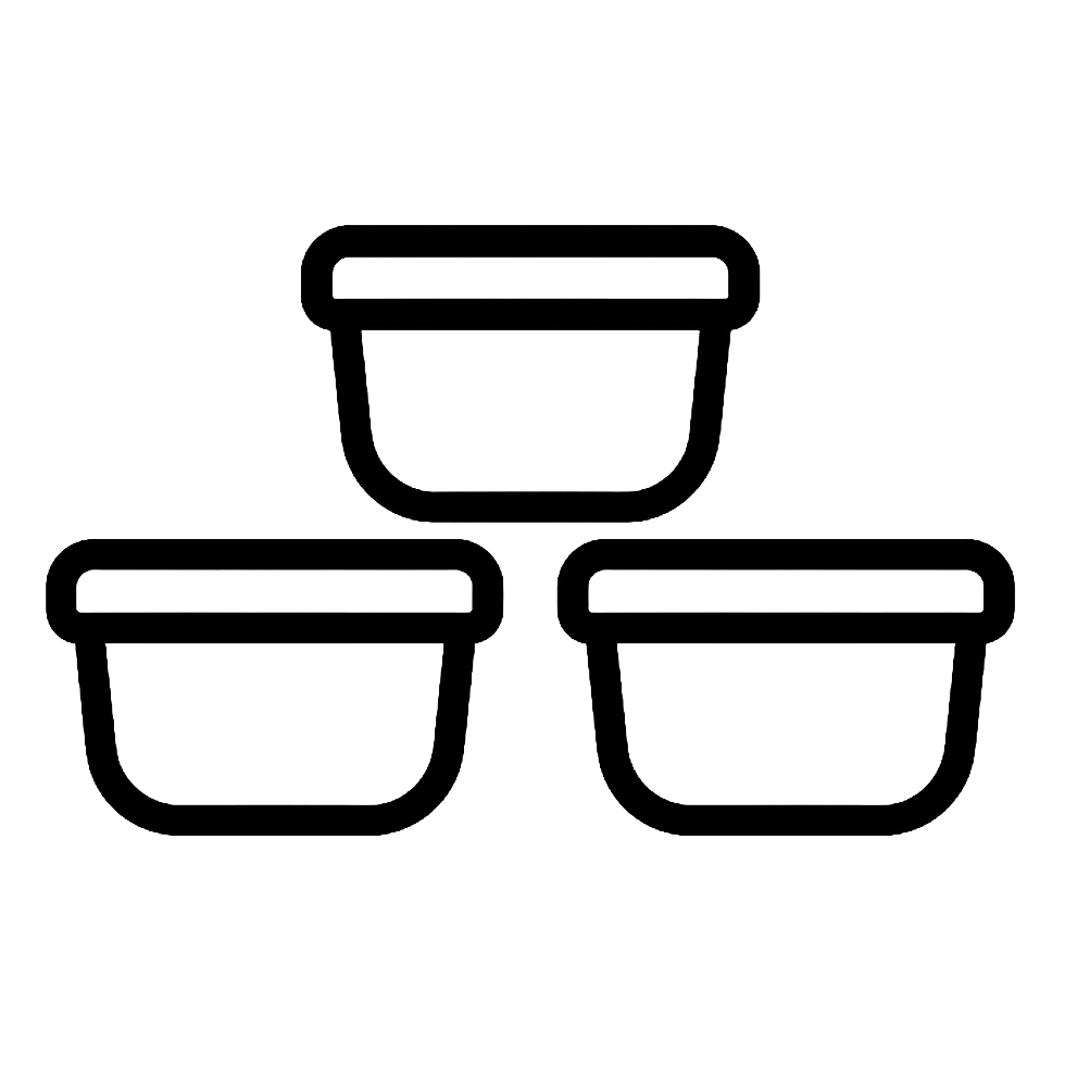 3 Containers Included